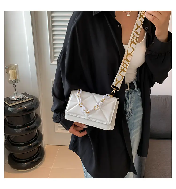 2023 Summer Black Nylon Shoulder Bag with Gold Strap — feature 20
