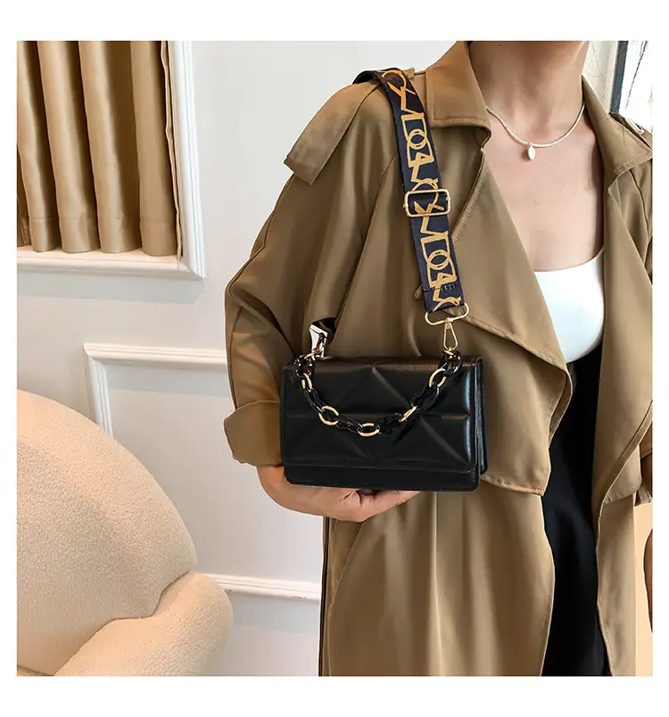 2023 Summer Black Nylon Shoulder Bag with Gold Strap — feature 21