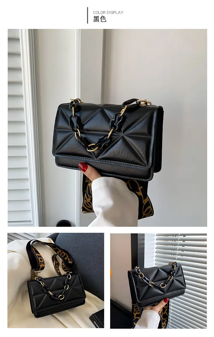 2023 Summer Black Nylon Shoulder Bag with Gold Strap — feature 28