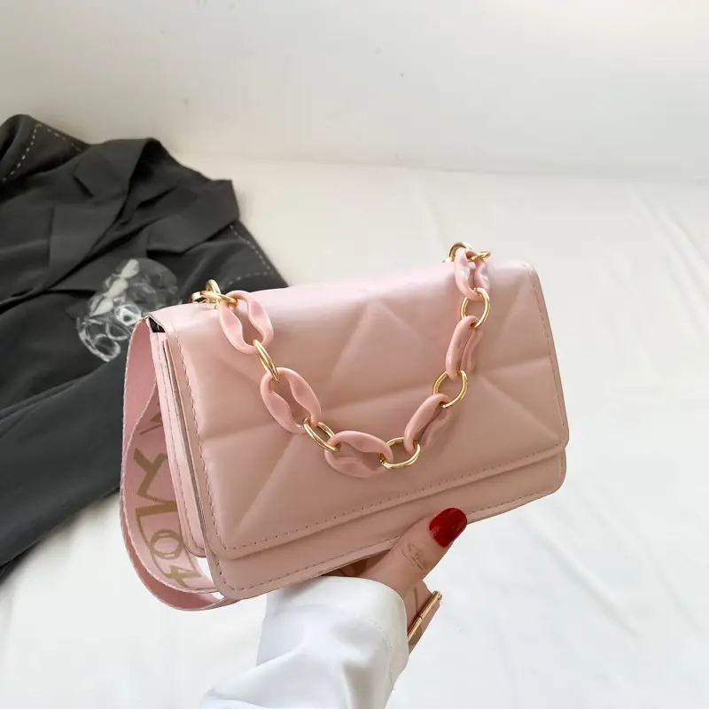 2023 Summer Black Nylon Shoulder Bag with Gold Strap