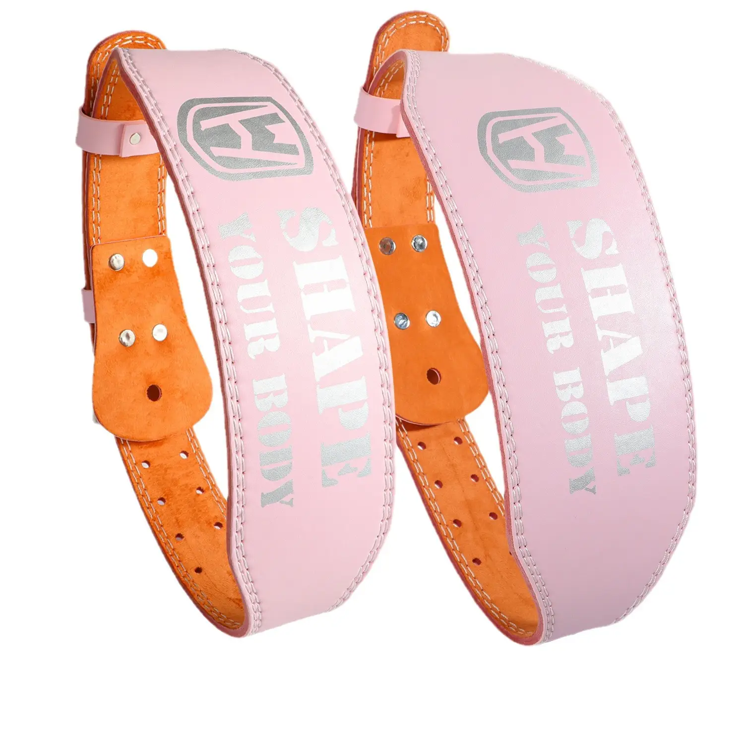 Women's Pink & Orange Waist Support Belt for Deep Squat & Hard Pulls - Image 7