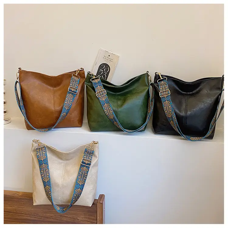 Women's Ethnic Wide Strap Bucket Bag 2024 - Image 5