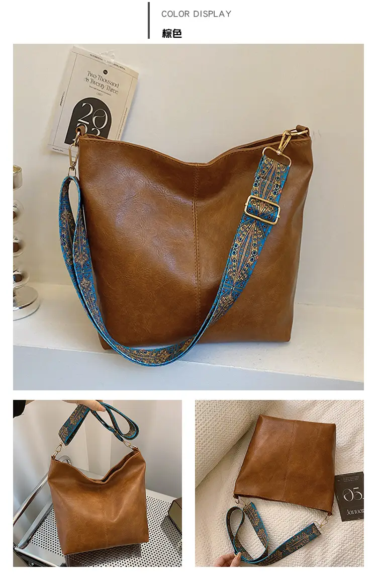 Women's Ethnic Wide Strap Bucket Bag 2024 — feature 30