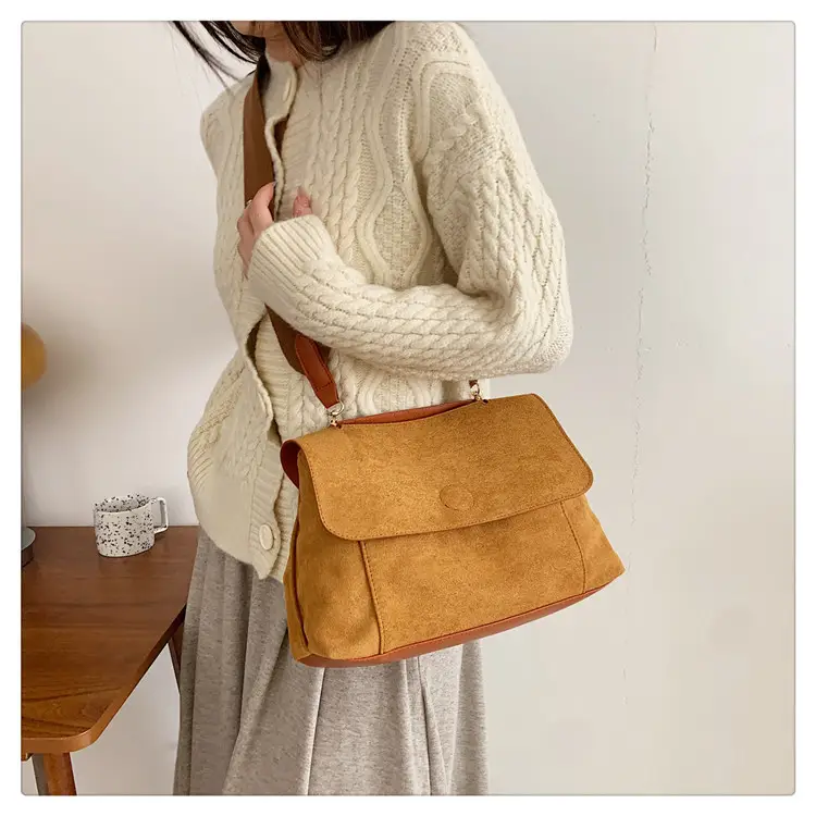 Women's 2-Piece Canvas Shoulder Bag with Crossbody Strap - Image 3