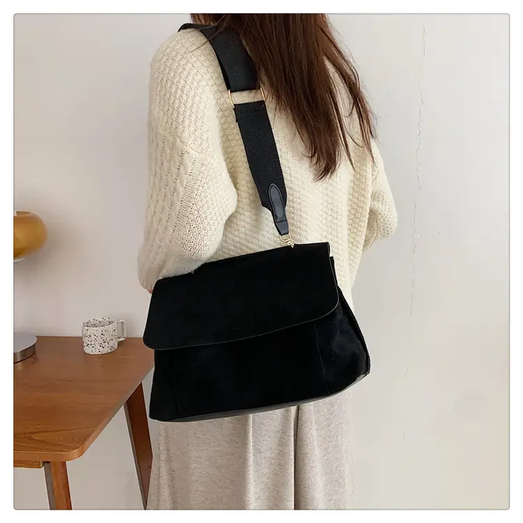 Women's 2-Piece Canvas Shoulder Bag with Crossbody Strap - Image 5
