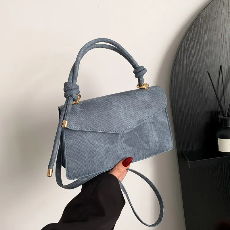Women's Small Square Grey Shoulder Crossbody Bag - Image 6
