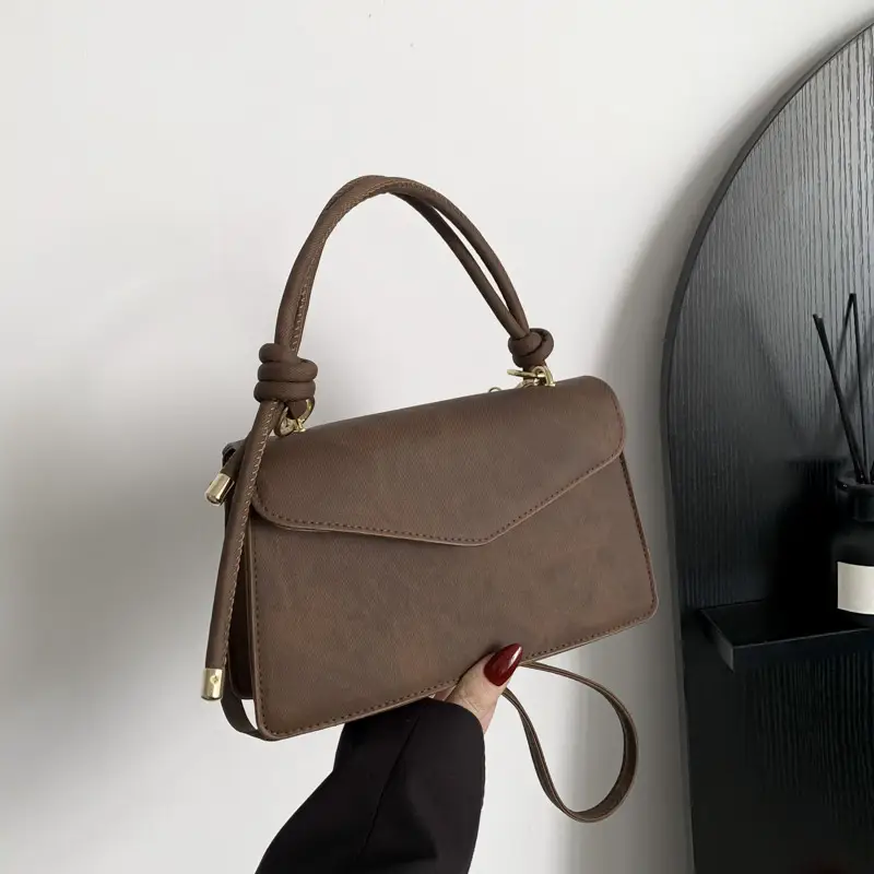 Women's Small Square Grey Shoulder Crossbody Bag - Image 8