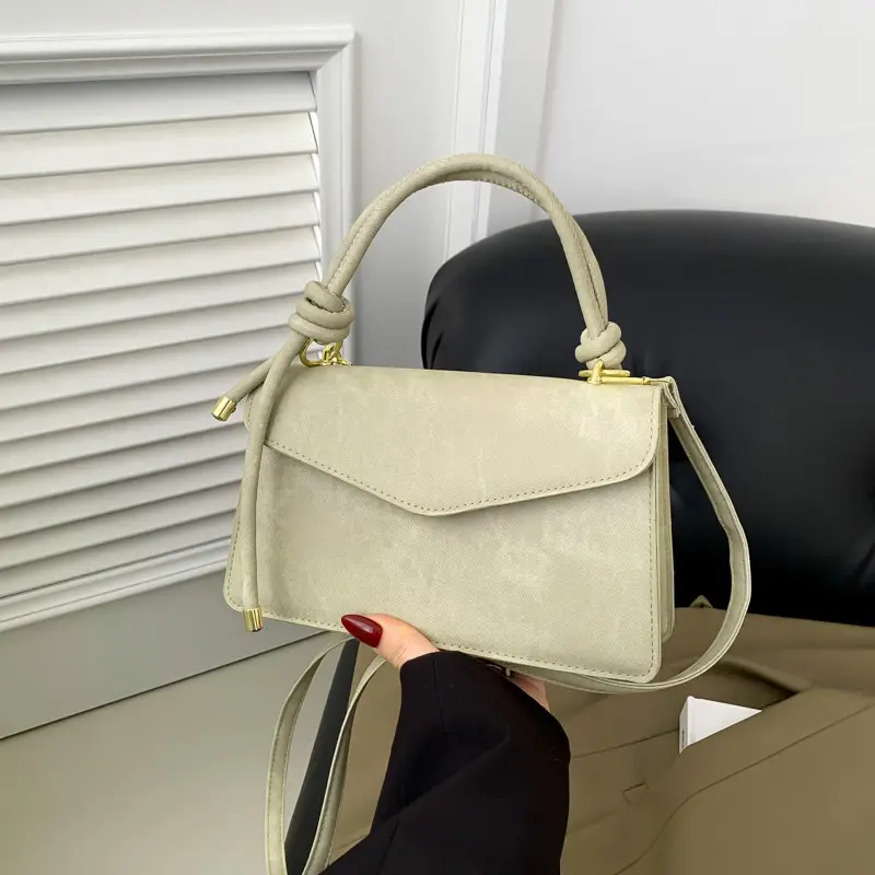 Women's Small Square Grey Shoulder Crossbody Bag - Image 4
