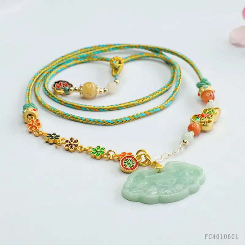 Guan Yu Jade Pendant Safety Lock Hanging Ornament - Image 3