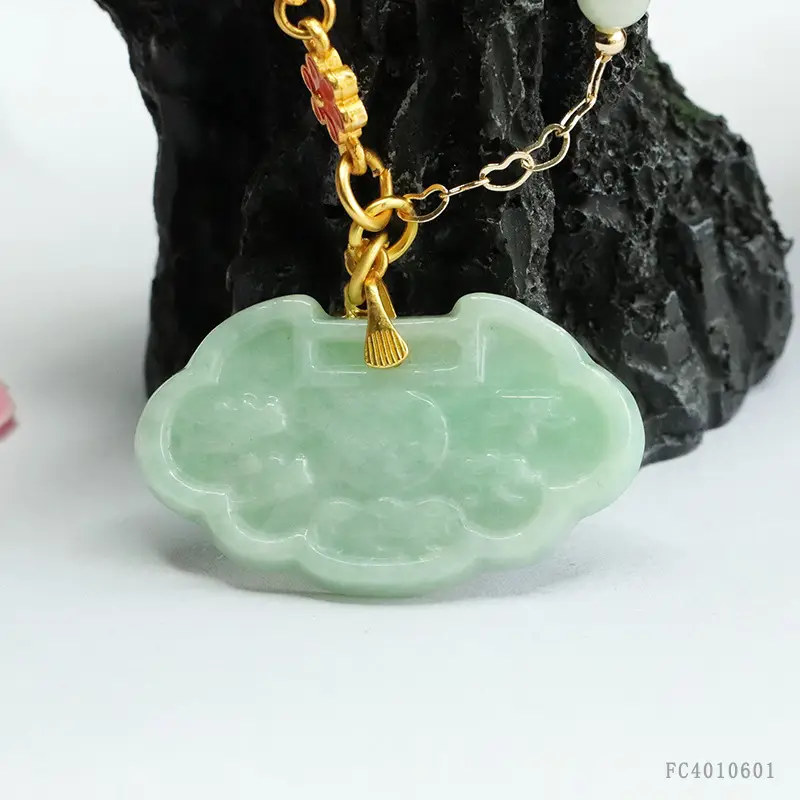 Guan Yu Jade Pendant Safety Lock Hanging Ornament - Image 4