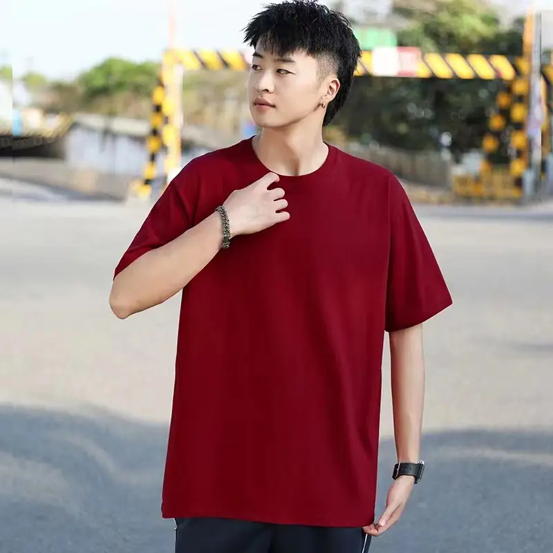 Men Cotton T-Shirt Grey Short Sleeve 230g - Image 6