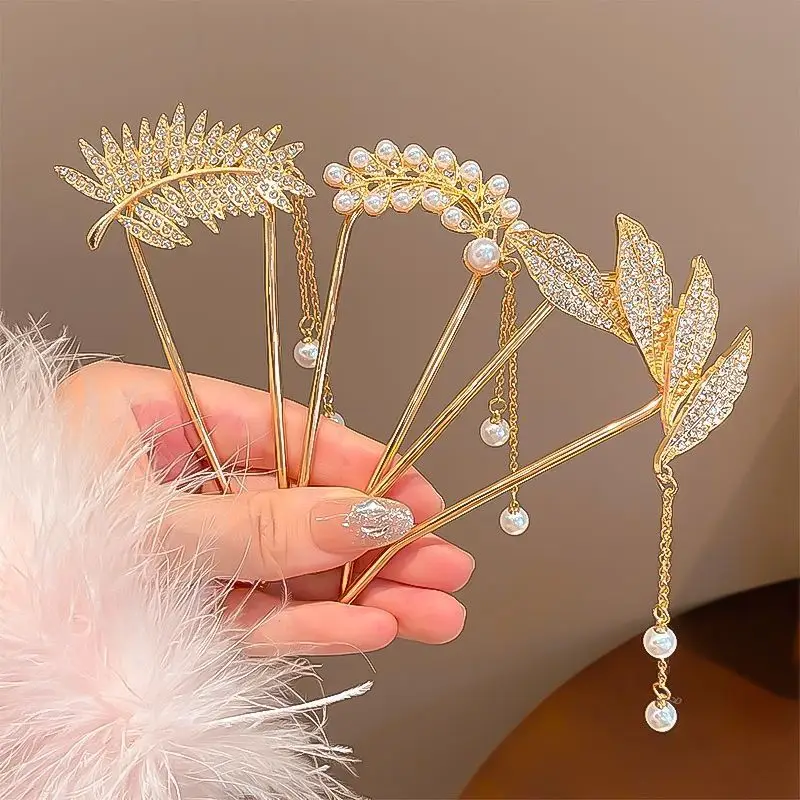 Elegant Pearl Hairpin for Women Golden Modern Style - Image 10
