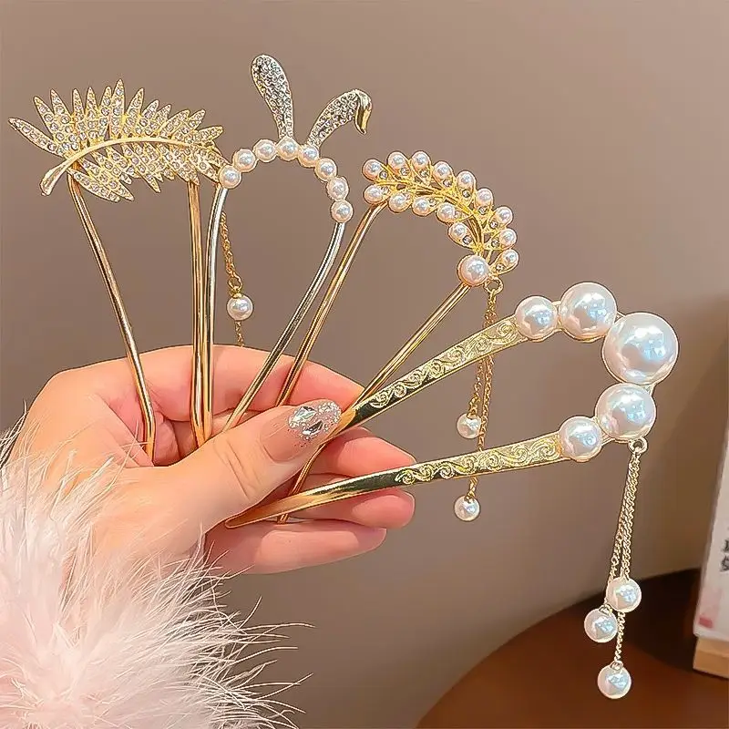 Elegant Pearl Hairpin for Women Golden Modern Style - Image 11