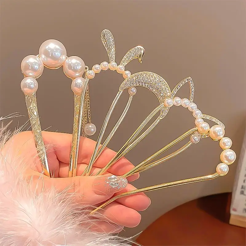 Elegant Pearl Hairpin for Women Golden Modern Style - Image 12