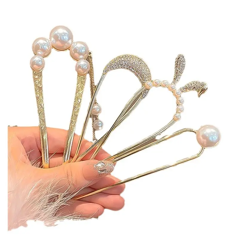 Elegant Pearl Hairpin for Women Golden Modern Style - Image 13