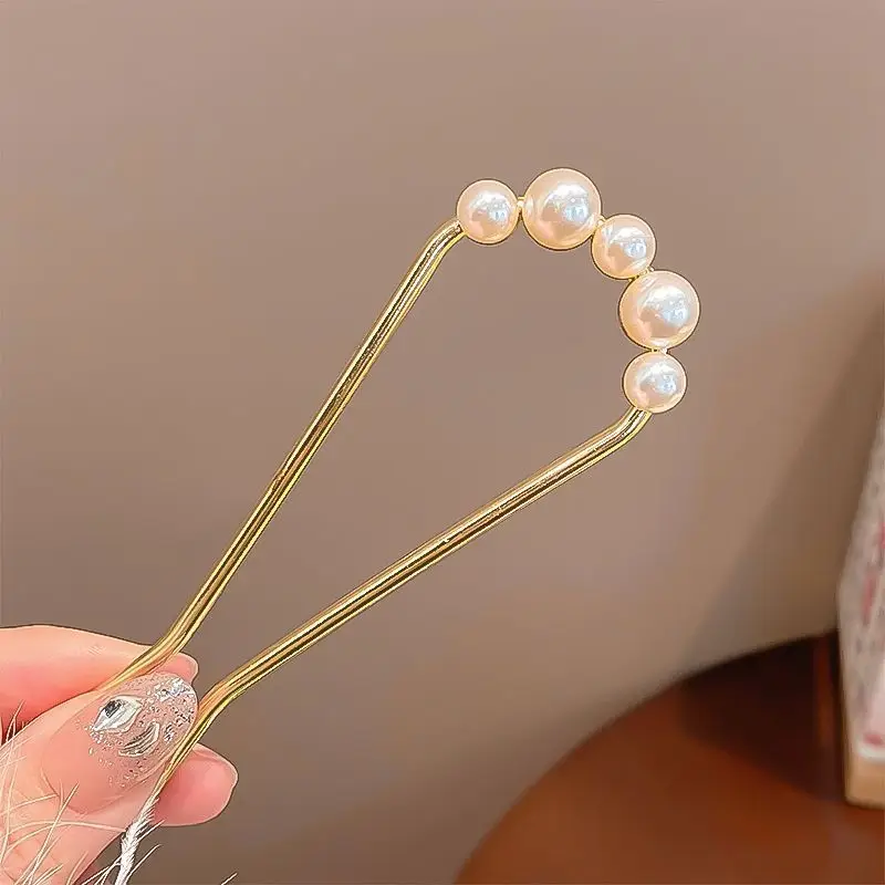 Elegant Pearl Hairpin for Women Golden Modern Style — feature 12