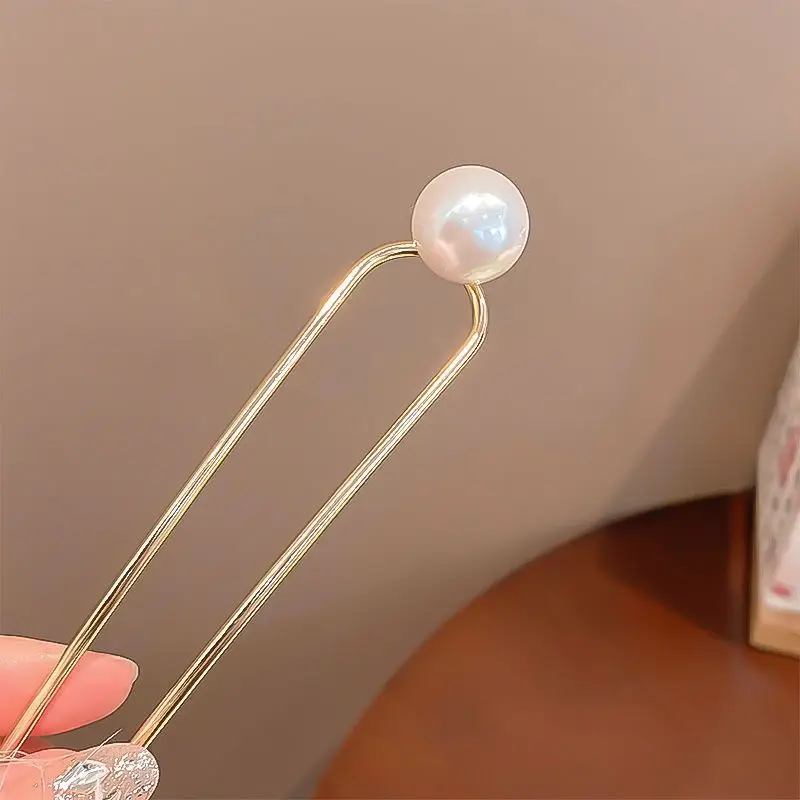 Elegant Pearl Hairpin for Women Golden Modern Style — feature 16