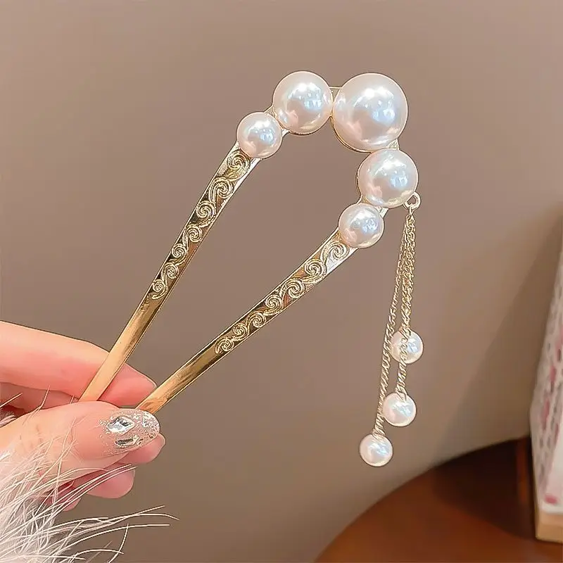 Elegant Pearl Hairpin for Women Golden Modern Style — feature 8