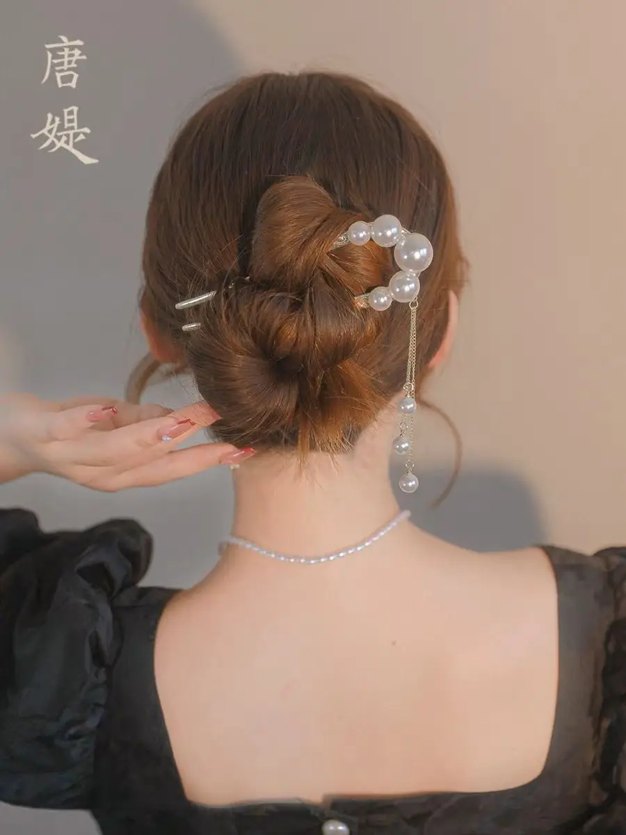 Elegant Pearl Hairpin for Women Golden Modern Style — feature 9