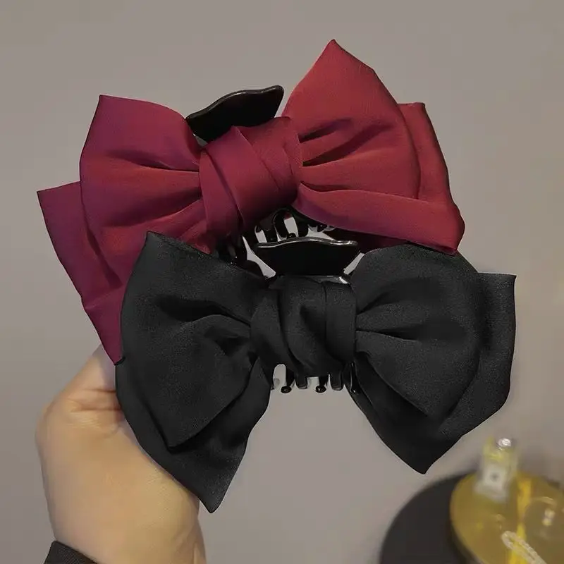 Maroon Bow Princess New Back Head Clip Large — feature 4