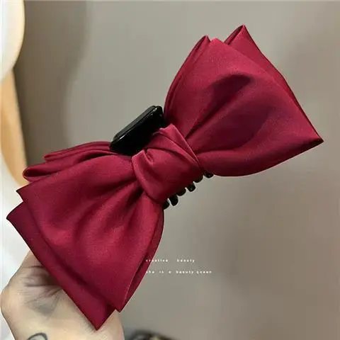 Maroon Bow Princess New Back Head Clip Large