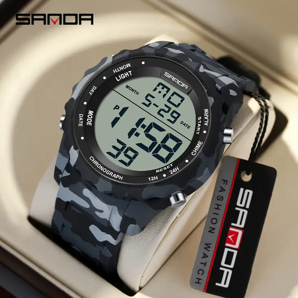 Sanda Camouflage Digital Watch for Men Women - Image 12