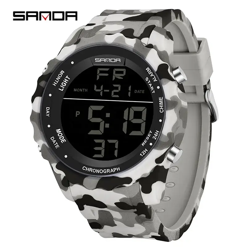 Sanda Camouflage Digital Watch for Men Women - Image 2