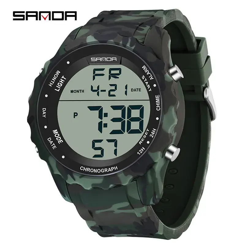 Sanda Camouflage Digital Watch for Men Women - Image 5