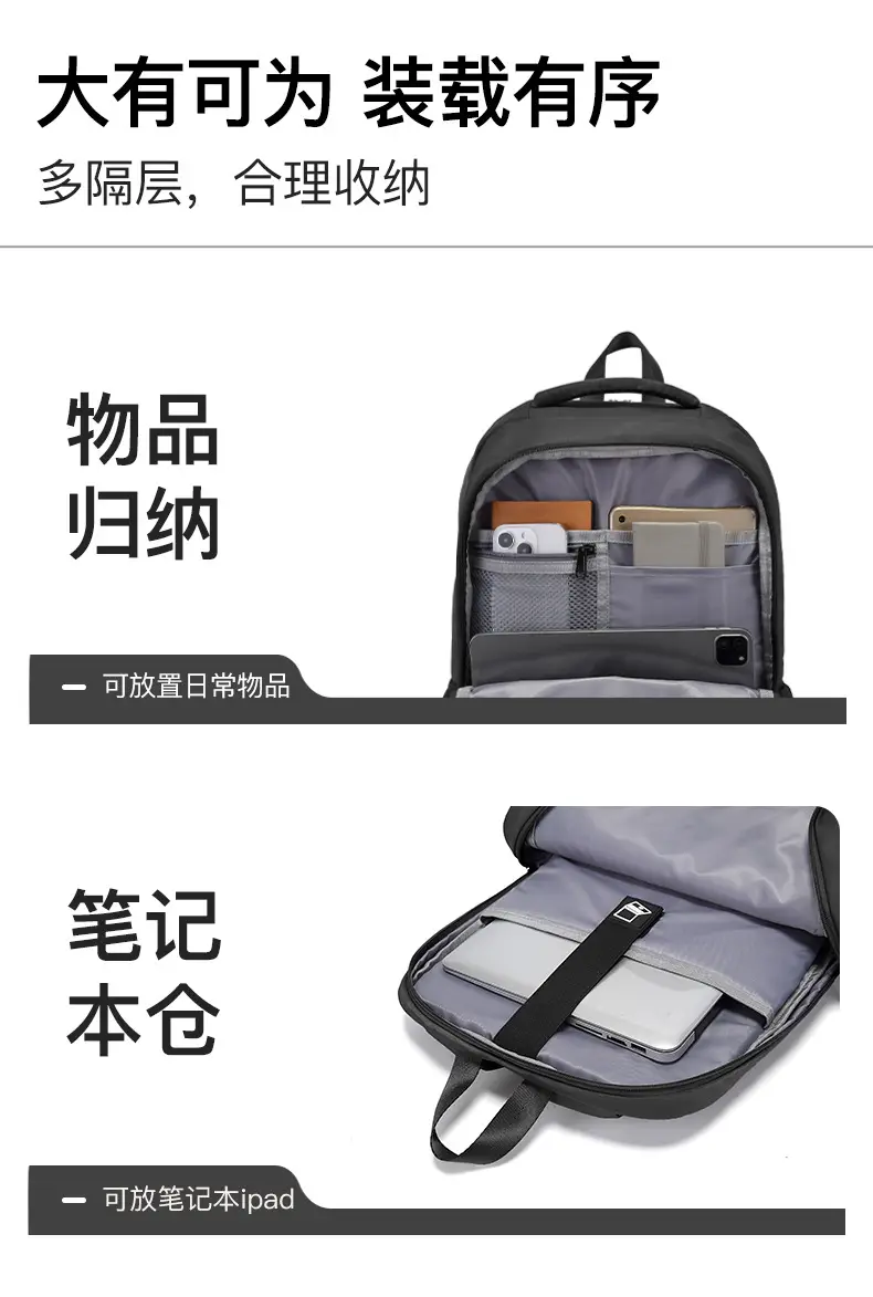 Women Large Capacity Korean Fashion Backpack Grey — feature 10