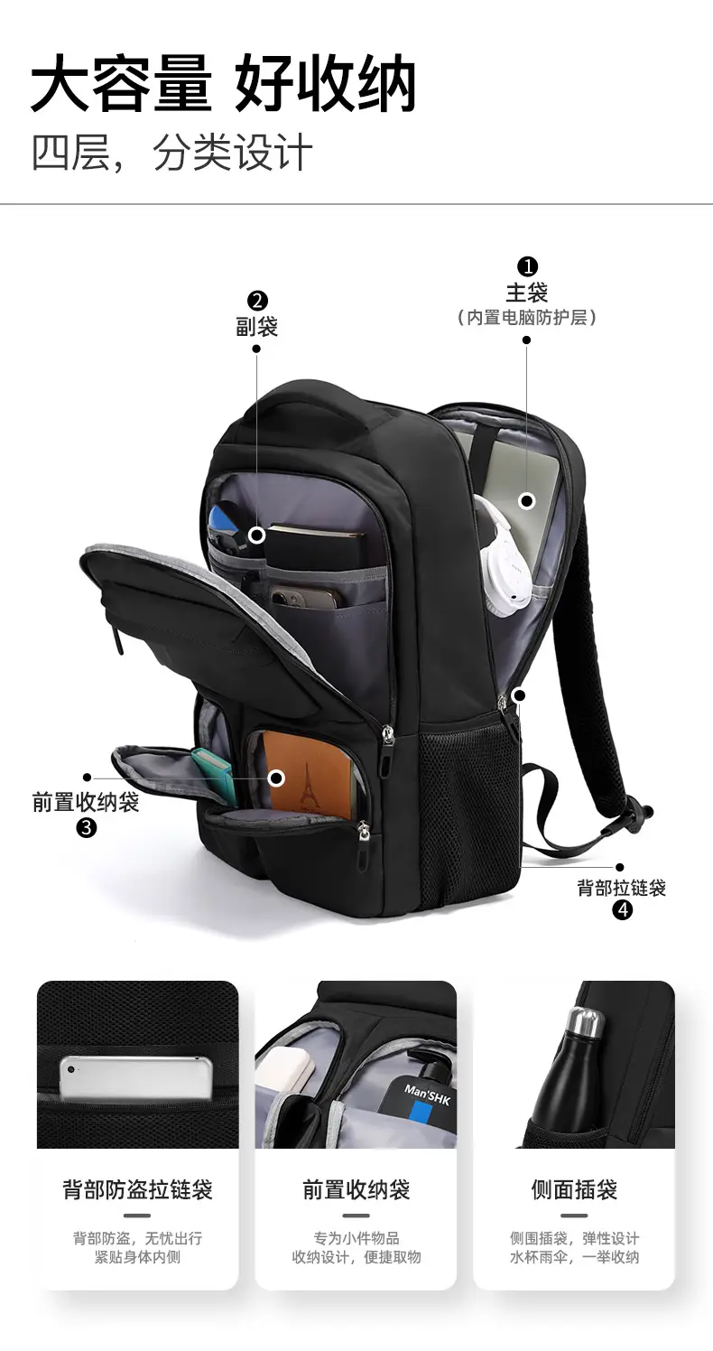 Women Large Capacity Korean Fashion Backpack Grey — feature 9