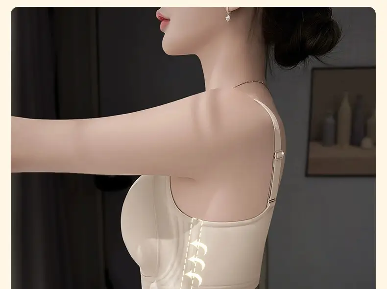 Thin pull-up seamless underwear for women, big chest, small, no steel ring, breast collection, anti-sagging, push up plus size bra — feature 23