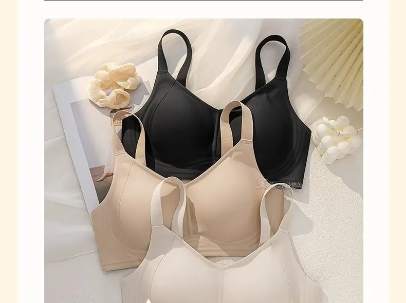 Thin pull-up seamless underwear for women, big chest, small, no steel ring, breast collection, anti-sagging, push up plus size bra — feature 27