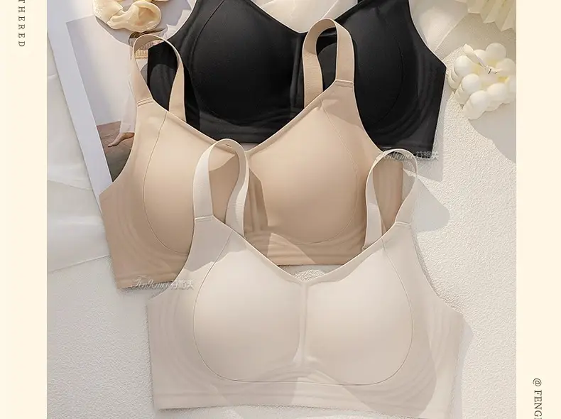 Thin pull-up seamless underwear for women, big chest, small, no steel ring, breast collection, anti-sagging, push up plus size bra — feature 41