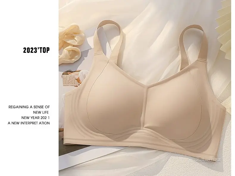 Thin pull-up seamless underwear for women, big chest, small, no steel ring, breast collection, anti-sagging, push up plus size bra — feature 45