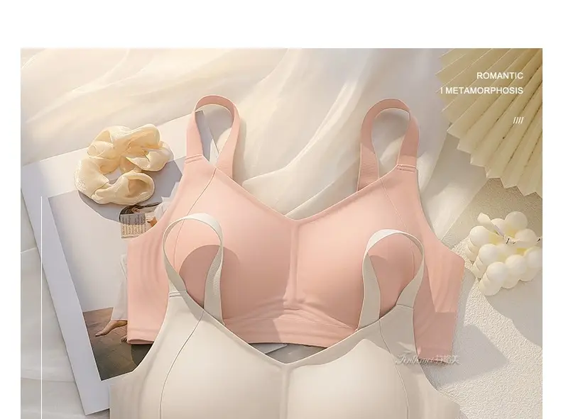 Thin pull-up seamless underwear for women, big chest, small, no steel ring, breast collection, anti-sagging, push up plus size bra — feature 48