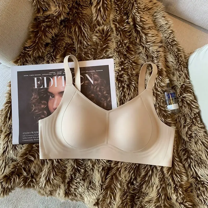 Thin pull-up seamless underwear for women, big chest, small, no steel ring, breast collection, anti-sagging, push up plus size bra