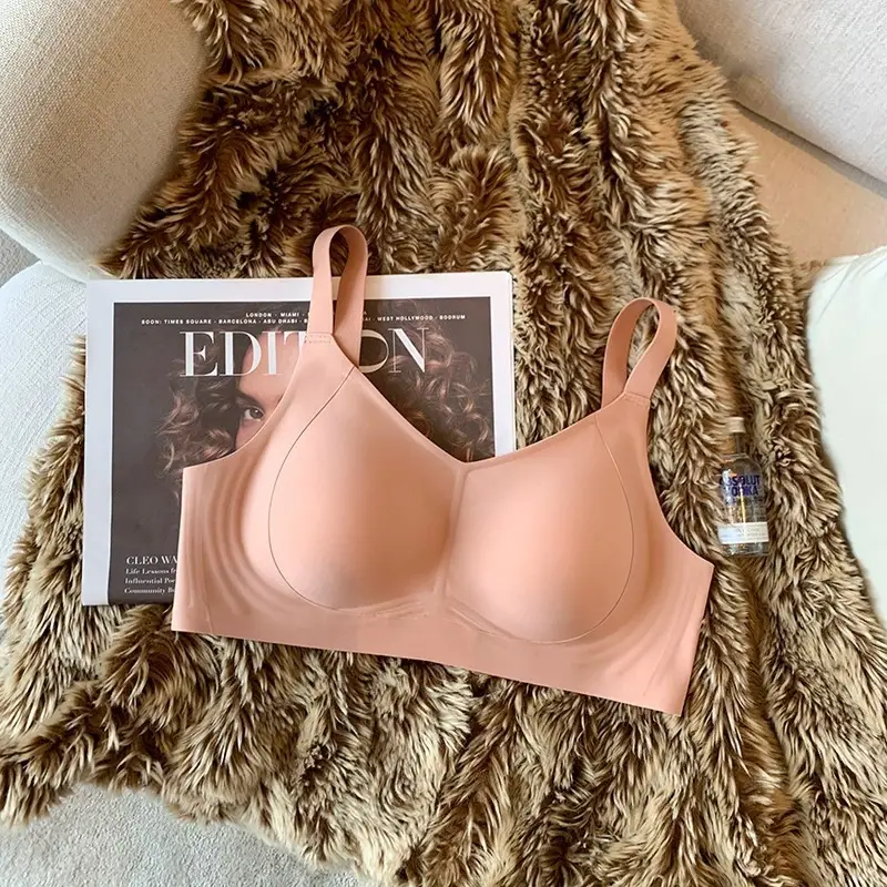Thin pull-up seamless underwear for women, big chest, small, no steel ring, breast collection, anti-sagging, push up plus size bra