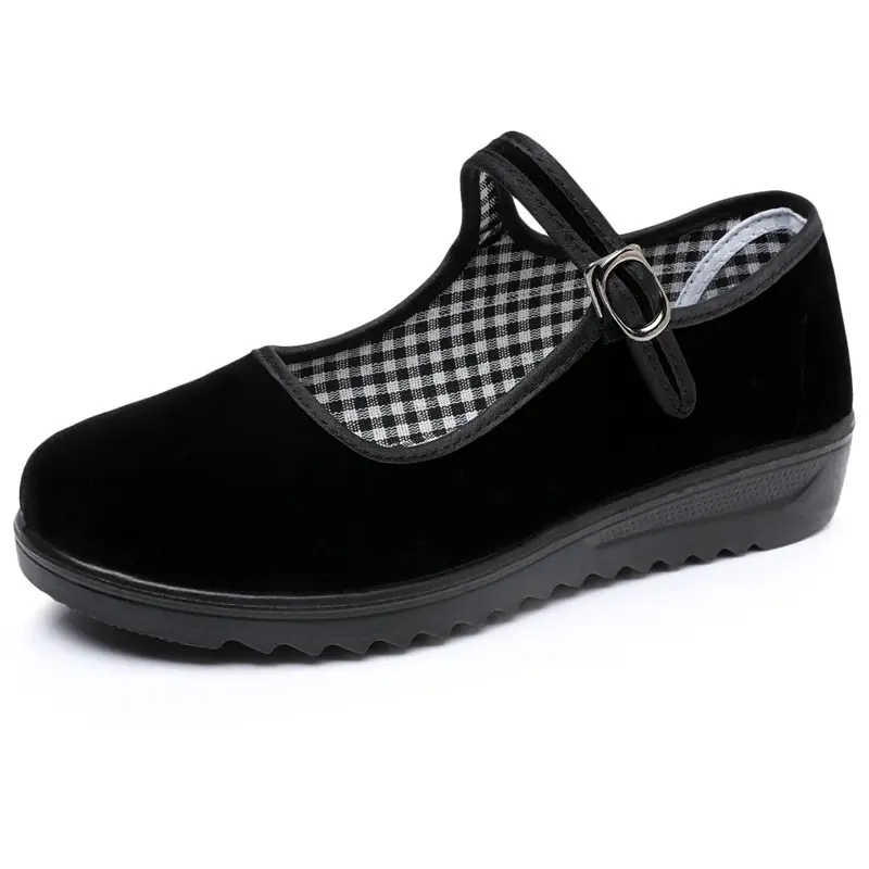 Old Beijing Cloth Shoes Women's Single Shoes New Soft Sole Non-slip Beef Sole Work Shoes Black Hotel Shoes Dancing Mom Shoes - Image 6