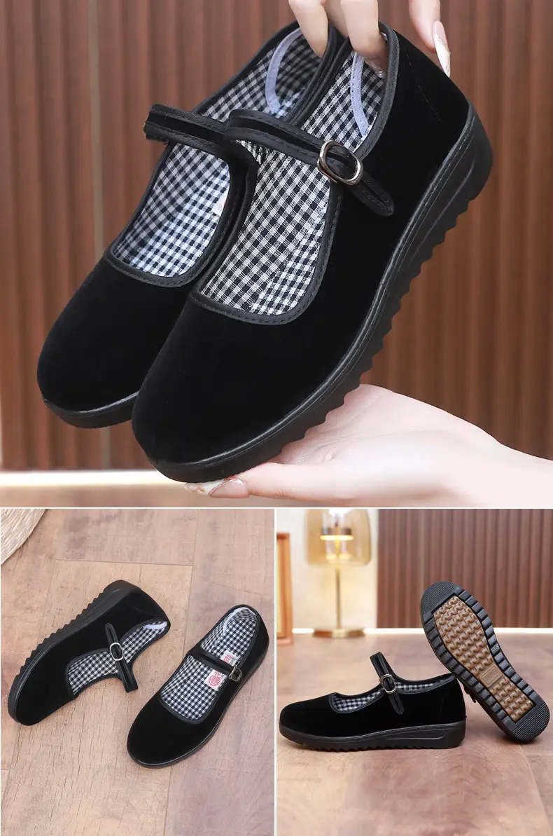 Old Beijing Cloth Shoes Women's Single Shoes New Soft Sole Non-slip Beef Sole Work Shoes Black Hotel Shoes Dancing Mom Shoes — feature 14