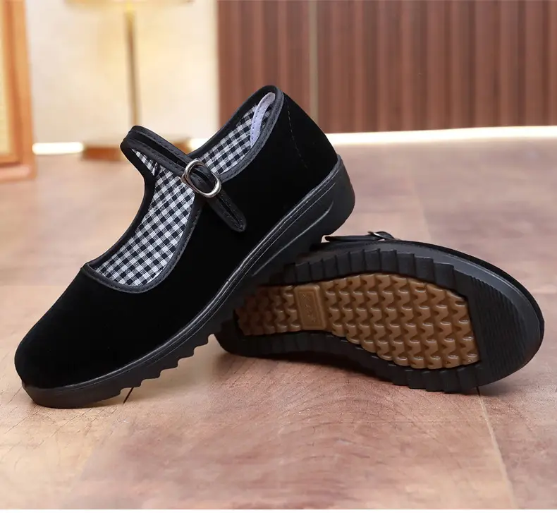 Old Beijing Cloth Shoes Women's Single Shoes New Soft Sole Non-slip Beef Sole Work Shoes Black Hotel Shoes Dancing Mom Shoes — feature 16