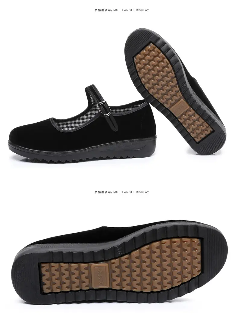 Old Beijing Cloth Shoes Women's Single Shoes New Soft Sole Non-slip Beef Sole Work Shoes Black Hotel Shoes Dancing Mom Shoes — feature 19