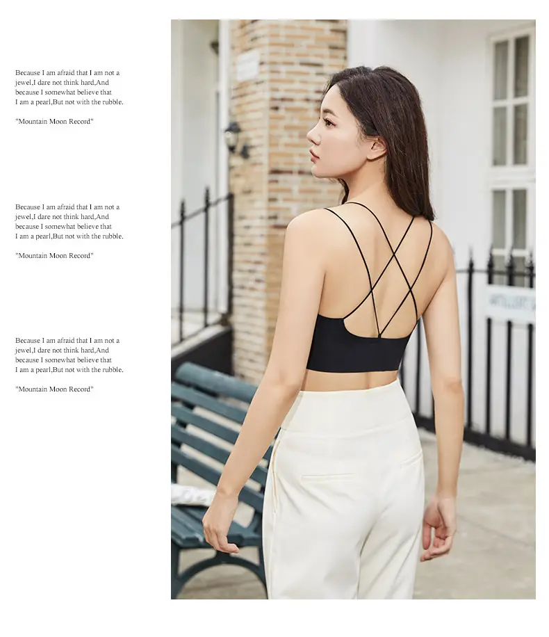 All-In-One Fixed Cup Back Bra with Spaghetti Straps — feature 25