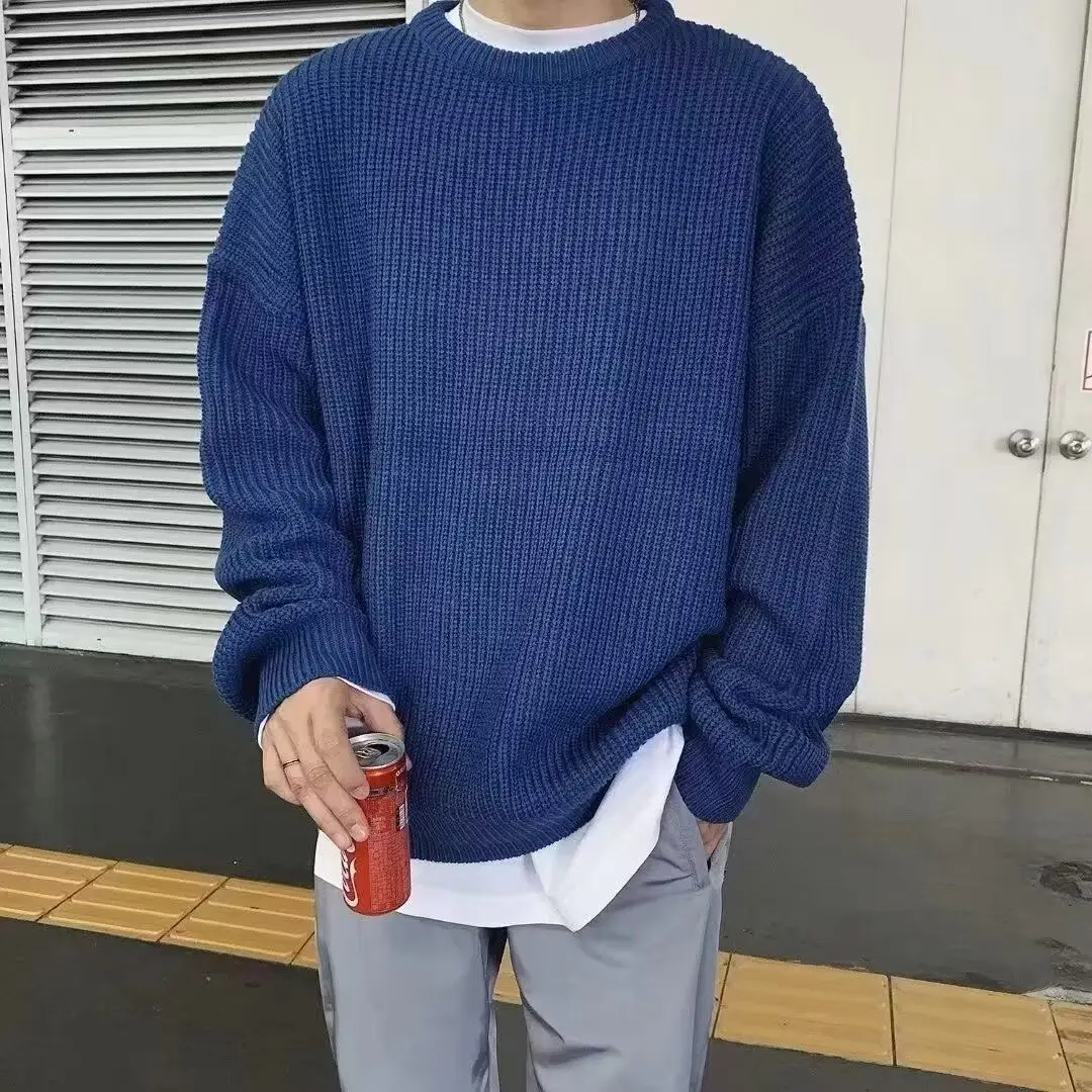 New Hong Kong Style Green Round Neck Sweater - Image 4
