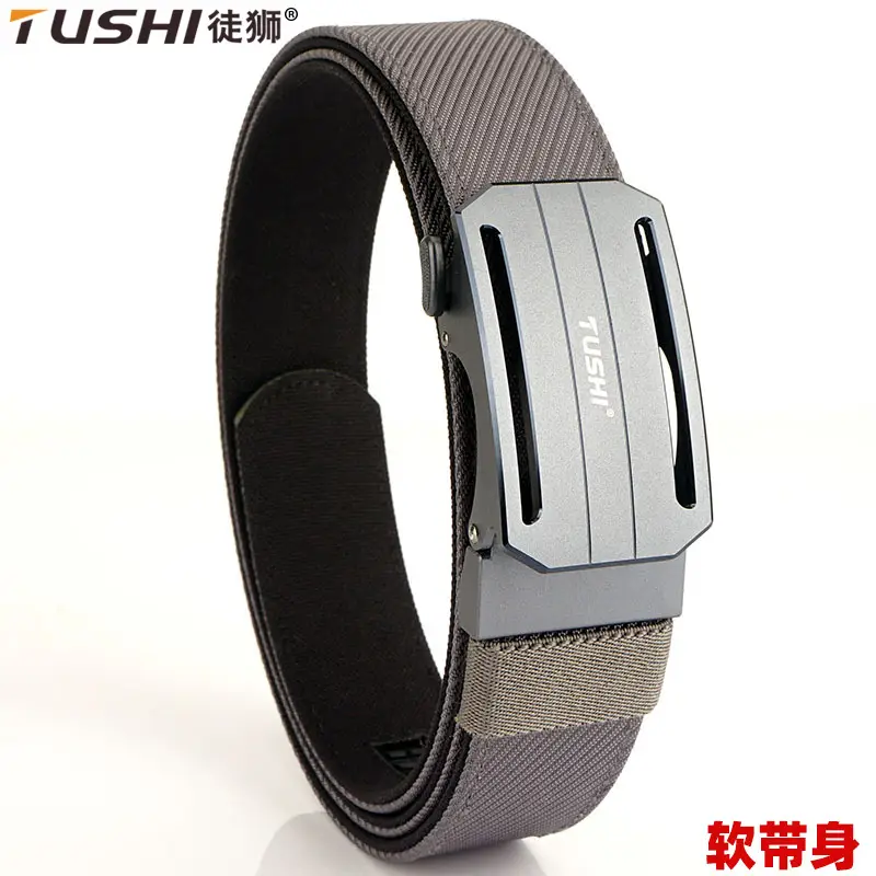 Men's Aluminum Belt with Black Nylon Strap