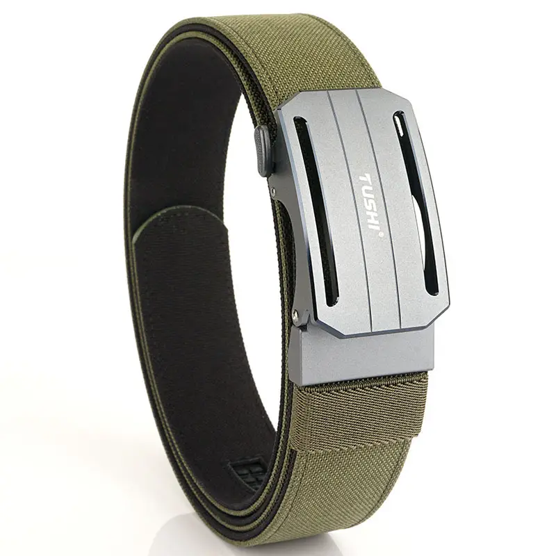 Men's Aluminum Belt with Black Nylon Strap
