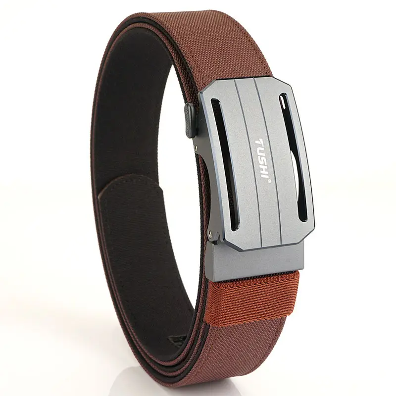 Men's Aluminum Belt with Black Nylon Strap