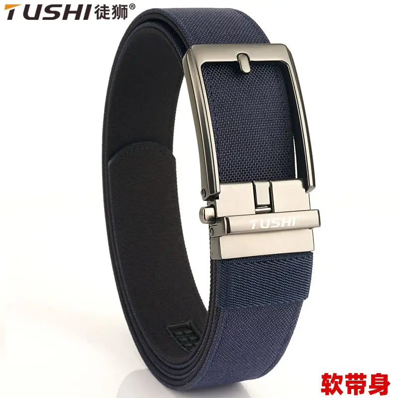 Men's Green Nylon Belt with Silver Buckle