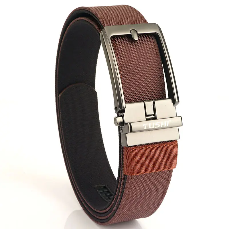 Men's Green Nylon Belt with Silver Buckle