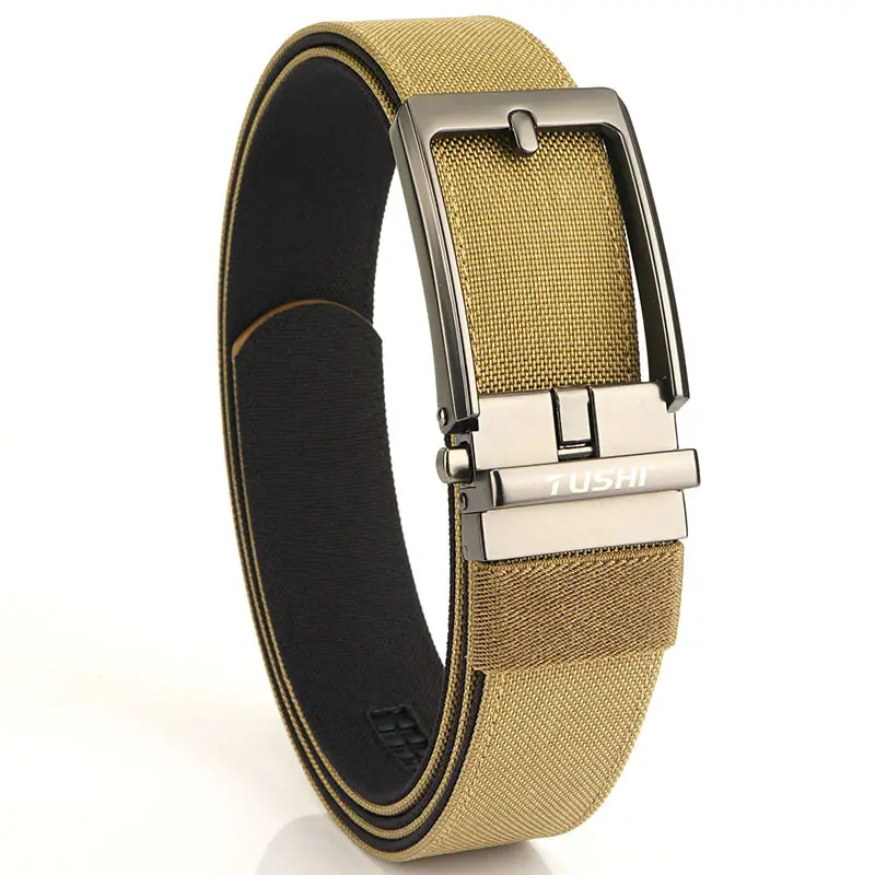 Men's Green Nylon Belt with Silver Buckle