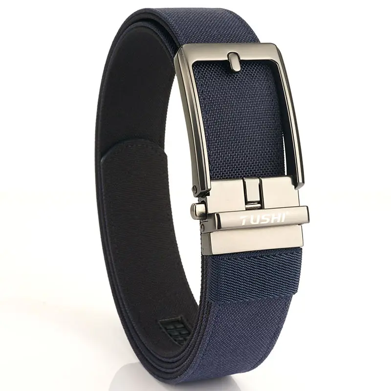 Men's Green Nylon Belt with Silver Buckle